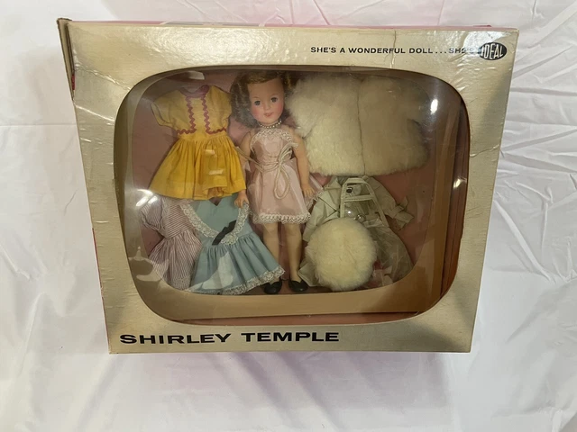 Shirley Temple vintage doll, TV box, Ideal dolls, 1959-1960, with accessories