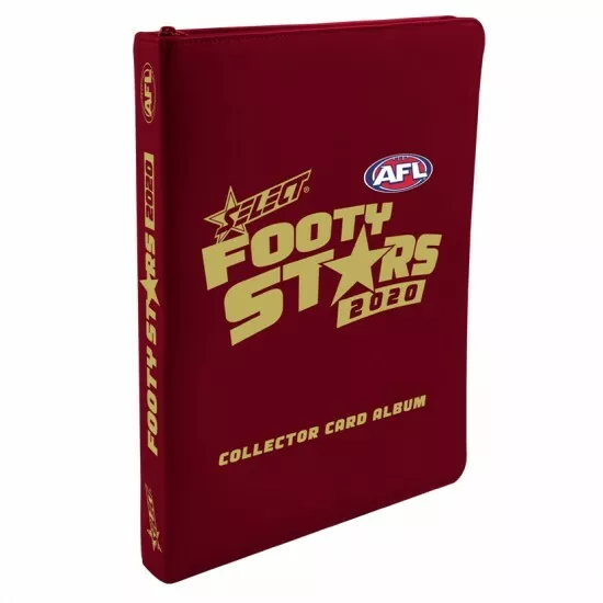 2020 AFL SELECT FOOTY STARS ALBUM BINDER FOLDER with 25 x 9 POCKET PAGES SLEEVES