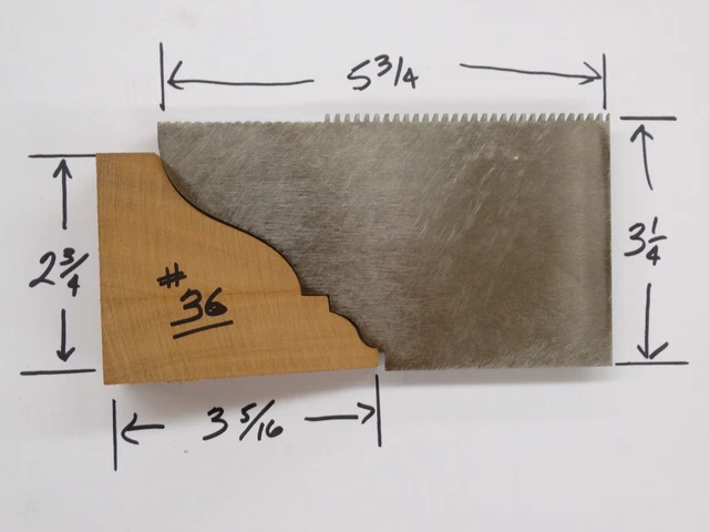 Custom Lock Edge Shaper Knives for 2 3/4" x 3 5/16" Solid Crown Molding Profile