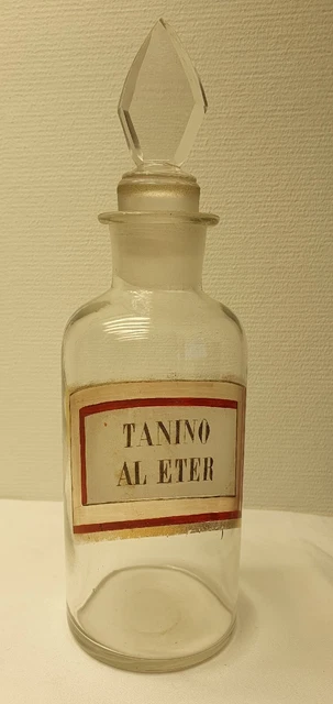 Apotheken gefäß Flasche Transparent Glas  Italien Um 1900 Tanino