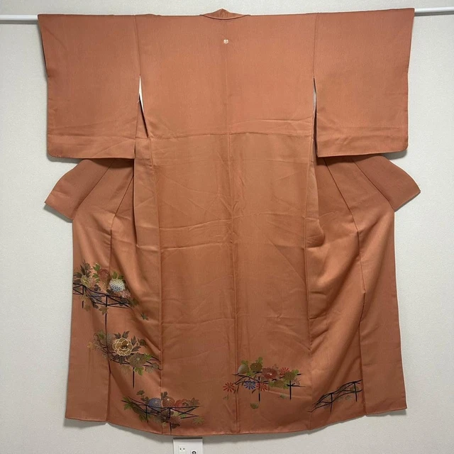 Kimono Ks163 Semi-Colored Tomesode, Length 154Cm, Single Crest, Pure Silk, Wide