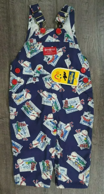 Baby Boy Clothes New Vintage Oshkosh B'Gosh 3-6 Month Postcard Overalls