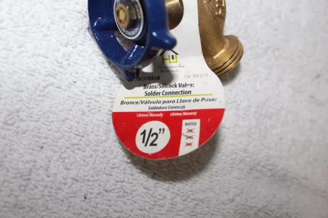 Homewerks 108-503 Brass Sillcock Valve 1/2 in. Sweatx3/4 in. Hose Dial Vscstda3b