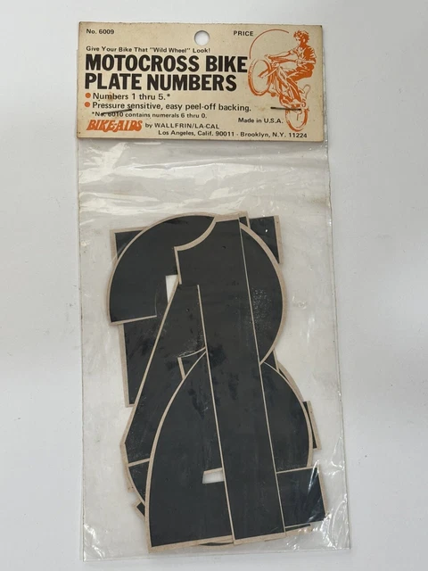 Neal Enterprises Old School BMX Number Plate - Rectangle - Black