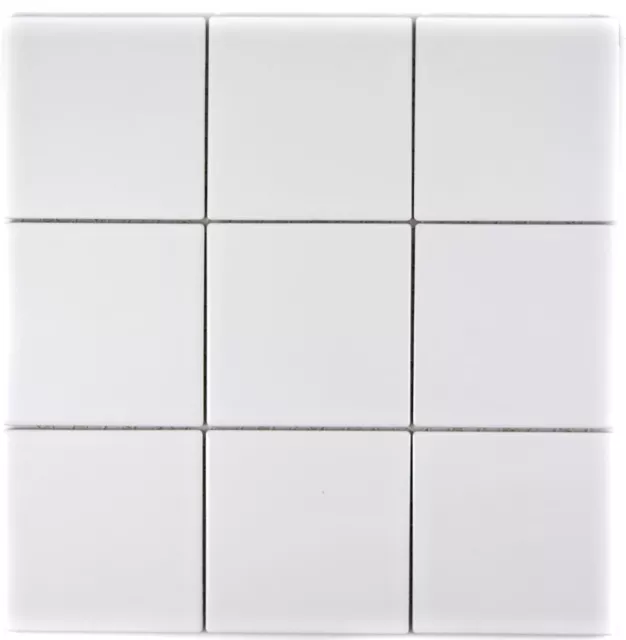 Azulejo de la Pared Cerámica Mosaico Blanco Cuadrado Uni Mate WB23-0111 1