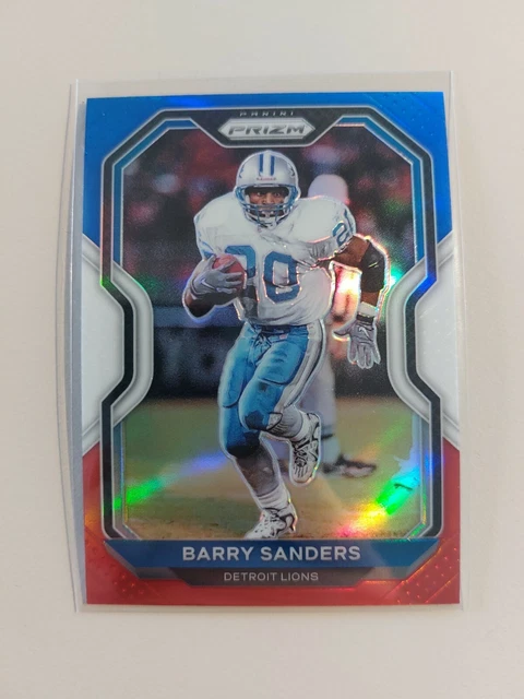 Barry Sanders Panini Prizm Nfl Football Rew White Blue Prizm Detroit Lions