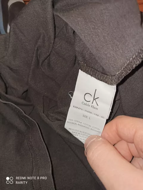 Calvin Klein T-shirt Manches Longues Homme Taille L Coton Noir 2