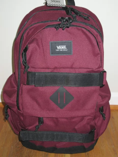 VANS PLANNED PACK 2 Skate Backpack Tawny Port Black Straps Unisex
