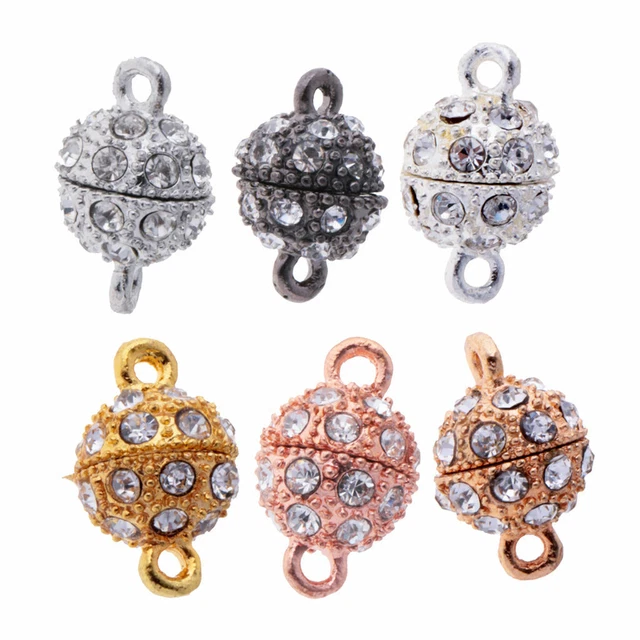 6 pcs/Lot Balle Ronde Fermoirs Magnétiques Résultats pour Collier Bracelet