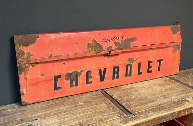 Vintage Chevrolet Chevy Pickup Truck Portellone Posteriore Anni '70 Tailgate Panca Bacchetta