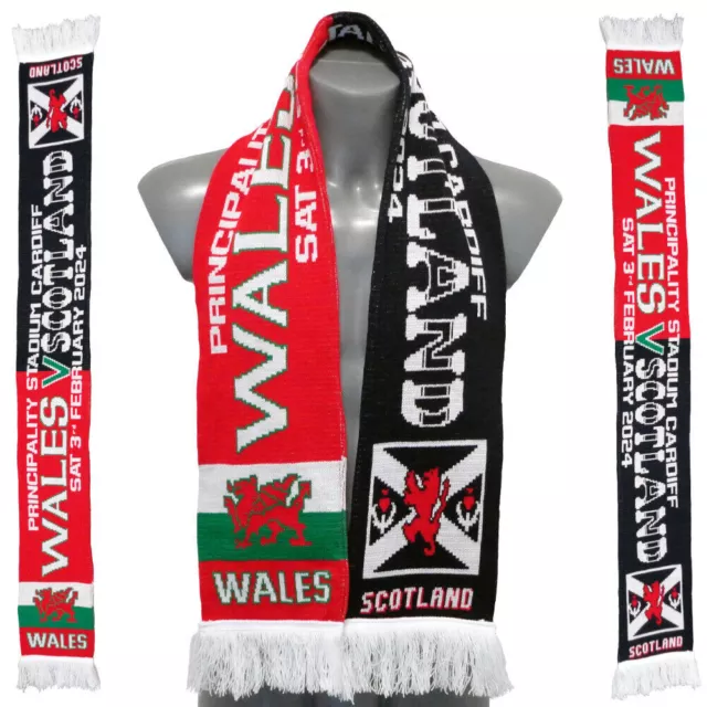 Wales V Scotland Rugby Scarf Principality Stadium Cardiff Souvenir Gift 03/02/24