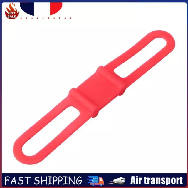 Silicone Strap Bike Torch Band Flashlight Clip Bicycle Light Holder (Red) FR