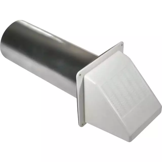 Builder's Best 4 In. White Plastic Wide Mouth Dryer Vent Hood 110164 Builders