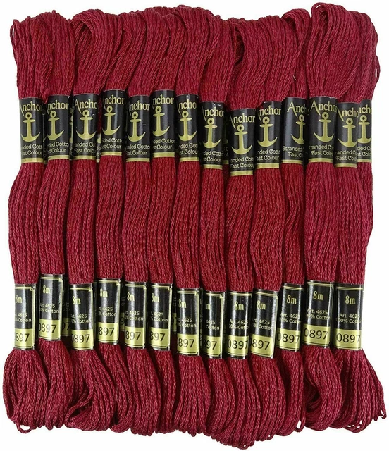 Ancre fil à broder fils de coton brins main point de croix couture marron