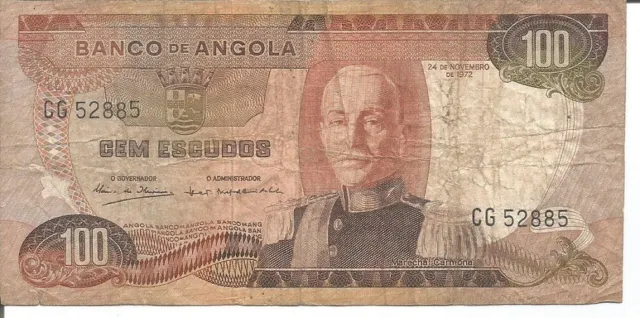 Angola  Portugal 100$00 Escudos 24/11/1972