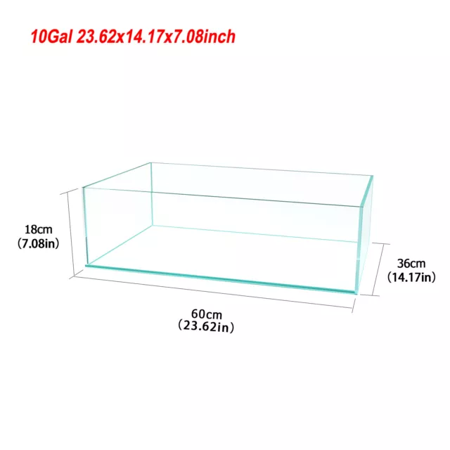 Shallow Rimless  Fish Tank Ultra-Clear 45° Mitered Edges Glass Aquarium Tank