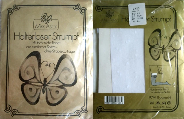 1 x NYLON - MISS ASTOR - SENZA SUPPORTO - BIANCO - 20 DEN - 60/70 - TG. 10 - 11