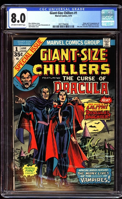 Giant-Size Chillers 1 CGC 8.0 OWW 1st Appearance Lillith 1974 ad