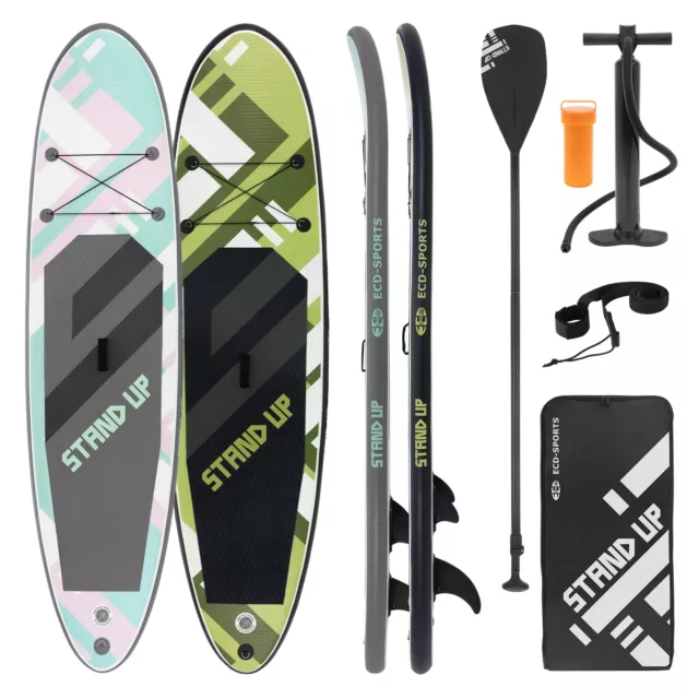 Stand up paddle board gonflable set 308x78x10cm olive/menthe-rose au choix
