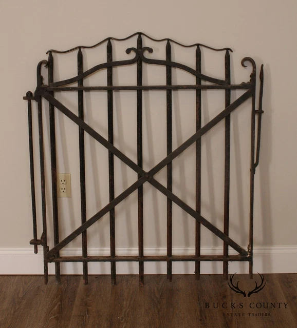 Antique 19th Century Hand Forged Wrought Iron Courtyard Garden Entrance Gate (A) 2