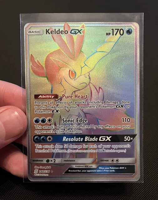 Keldeo GX 240/236 Sonne & Mond Unified Minds Geheimnis seltener Regenbogenholo