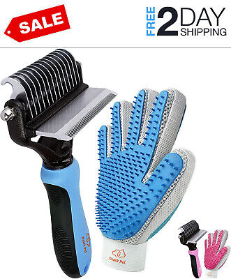 Grooming Brush for Dog/Cat with 2 Sided Grooming Brush for De-Shedding, De-Matti