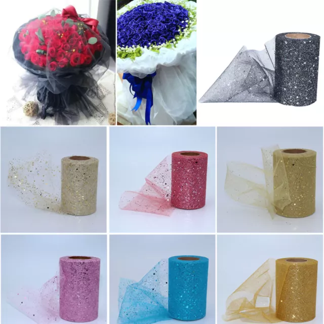 Backdrop Spool Solid Color Decorative Sequin Tulle Fabric Roll Anti-fade