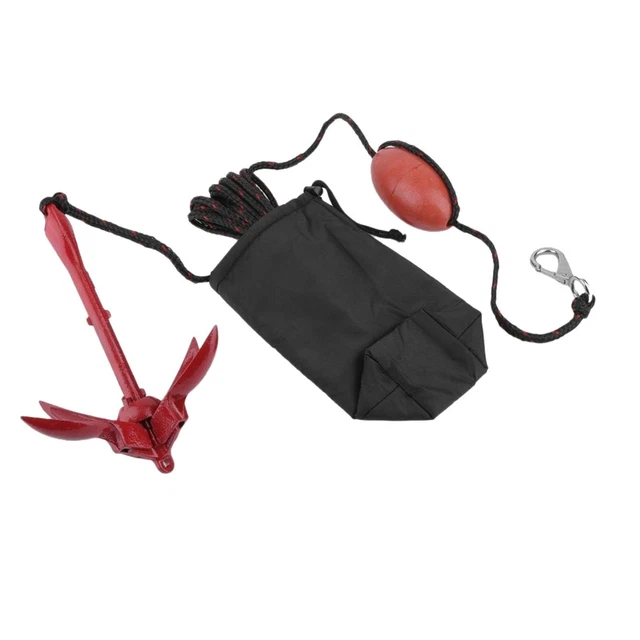 Kit D'Ancrage Pliable Pour Kayak Et Petit Bateau ISURE MARINE | 1.6 Kg Avec Corde 9m | Sac De Rangement | Parfait Pêche Et Détente