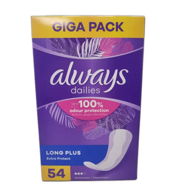 0,19 Euro pro Stück Always Slipeinlage Extra Protect Long Plus Ohne Duft 54 Stü