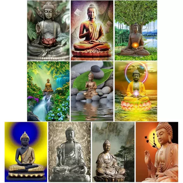 5D DIY Full Drill Diamond Painting Buddha Statue Embroidery Mosaic Kits Wall Art