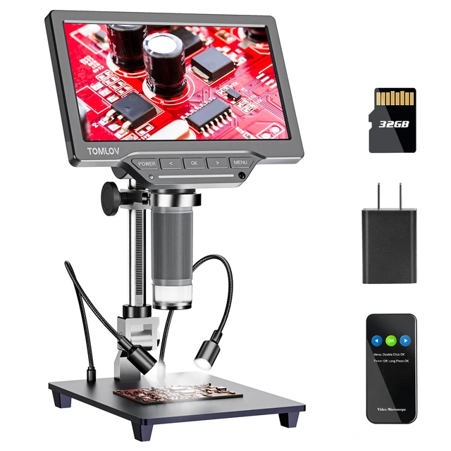Microscopio Digitale Dcorn 7'' 1200X - 12MP 1080P Con Schermo LCD E LED - Foto 3
