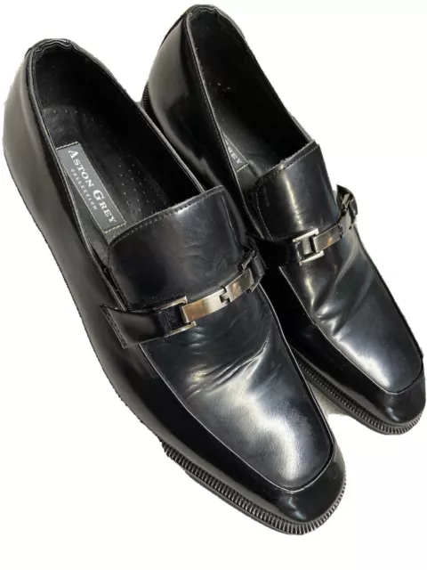 ASTON GREY MENS Black Leather Slip On Dress Shoes Size Sz 11.5 Medium ...