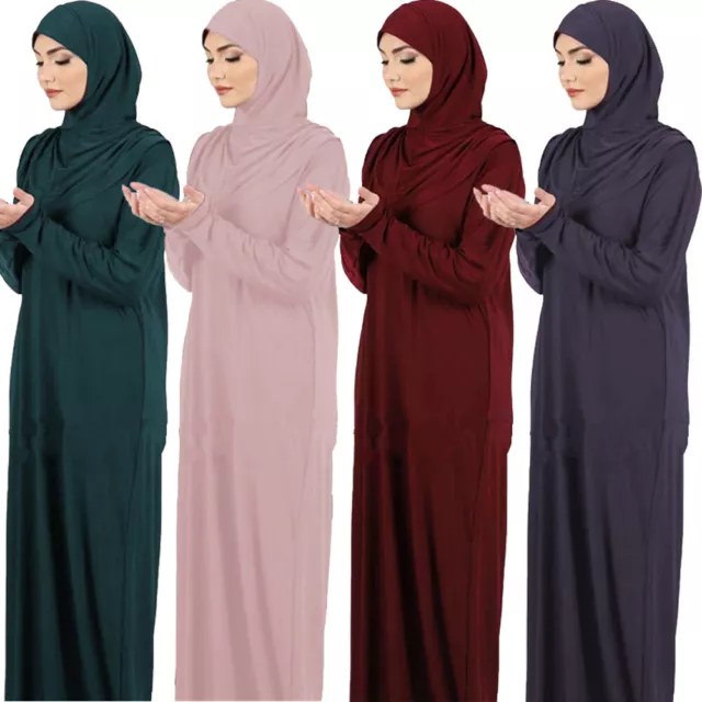 Burqa Muslim Women Arab Hijab Abaya Islamic Prayer Khimar Overhead Kaftan Dress