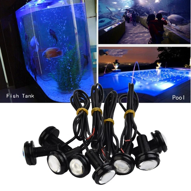 Aquarium LED Léger 3W Projecteur Faisceau IP68 10000k Lampe 8pcs Bateau Piscine