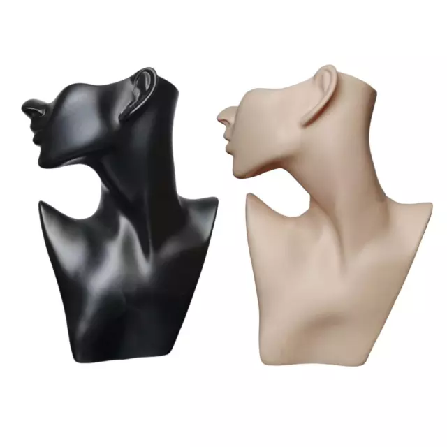 2 pièces collier bijoux affichage femme modèle tête moitié visage pendentif