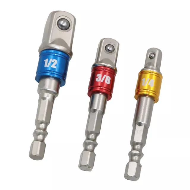 3pc Extension Socket Bit Adaptateur Perceuse Écrou Pilote Prolonger 1/4 "3/8"