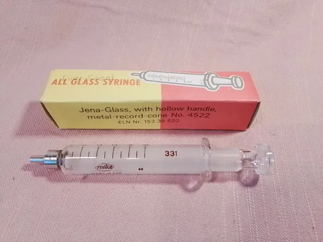 Medizinische Spritze,Jena-Glass,VEB Ilmkristall Ilmenau,Nr.4522,DDR/GDR,5cm³