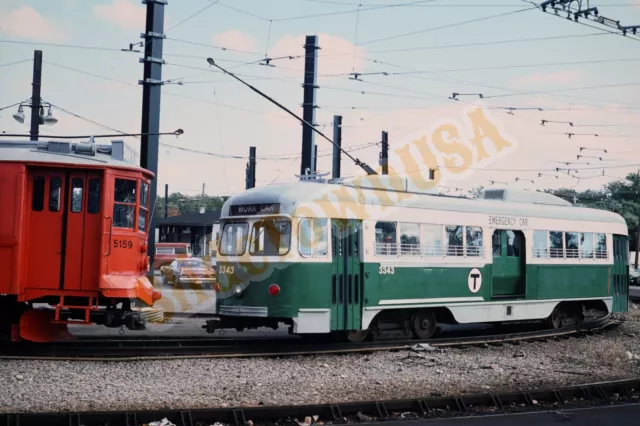 Vtg 1979 Train Slide 3343 Trolley Streetcar MBTA Emergency Car Boston MA X4C096