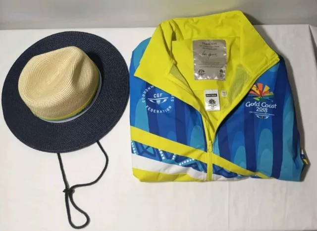 Gold Coast 2018 Commonwealth Games Volunteer Rain Jacket MEN SIZE XL With Hat