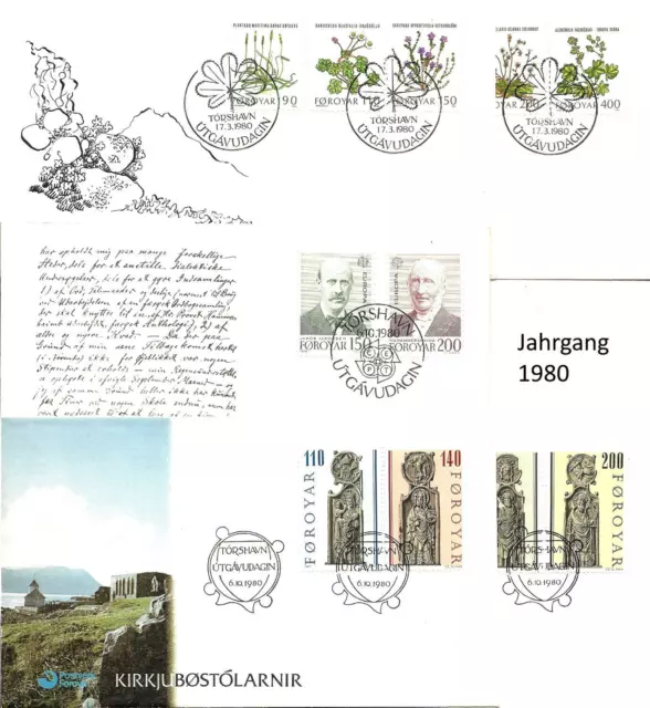 FÄRÖER # Jahrgänge 1980 - 1989 Ersttagsbriefe / FDC-  komplett