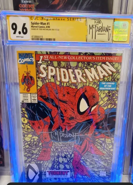 Spider-man #1 Purple Web Signed By Todd Mcfarlane Cgc 9.6