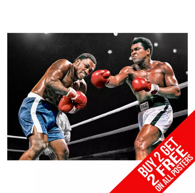 Muhammad Ali V Joe Frazier Poster Art Print A4 A3 Size - Buy 2 Get Any 2 Free