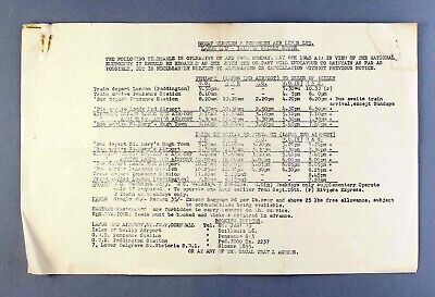 Great Western & Southern Airlines Timetable Isles Of Scilly 1940 - War Time Ww2