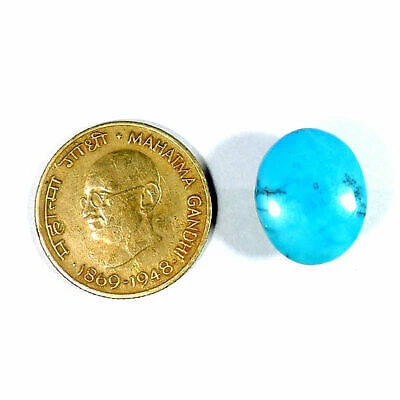12.90Cts Natural Turquoise 15x13mm Oval Cabochon Loose Gemstone i963