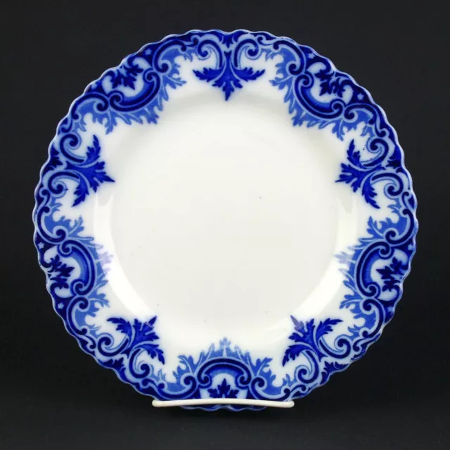 WH Grindley Clifton Flow Blue Dinner Plate, Antique c.1891 England Exc 9 3/4"