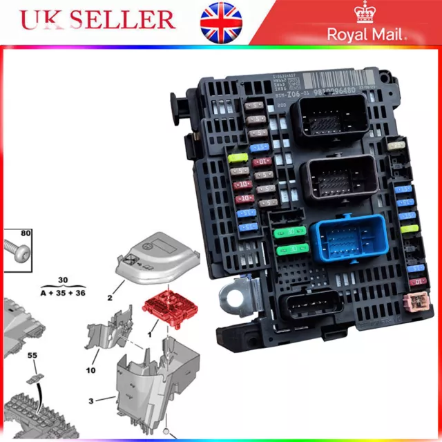 Under Bonnet Fuse Box Module Unit for Citroen Peugeot 508 1.6 THP HDI 9810296480