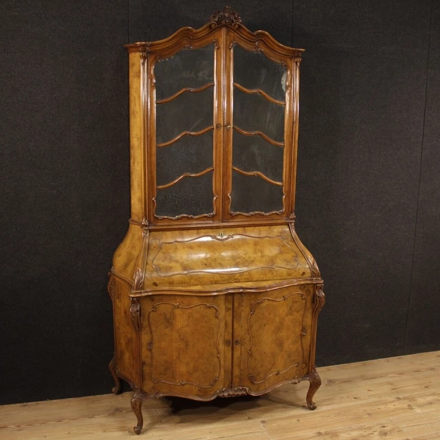 Mueble Trumeau vitrina escritorio aparador madera siglo XX estilo antiguo salon