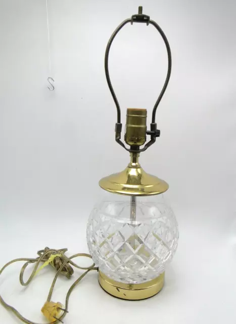 Waterford Cut Crystal Globe Table Lamp 11½in  high w Brass Cap & Base