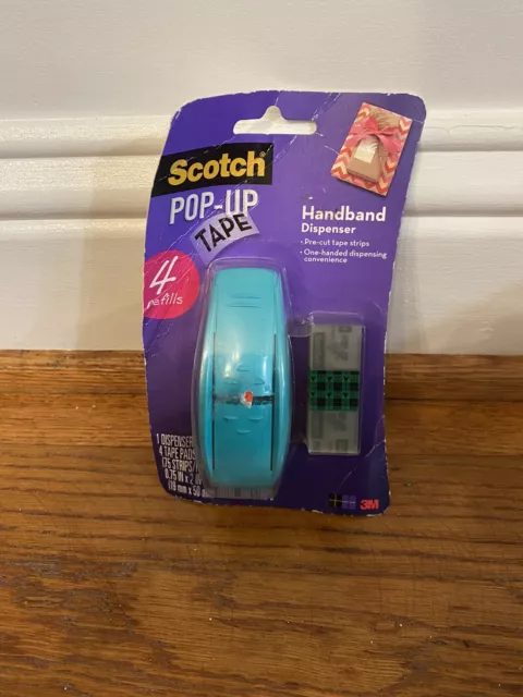 3M SCOTCH Refillable Pop-Up GIFT TAPE STRIP Dispenser w/ 1 Tape