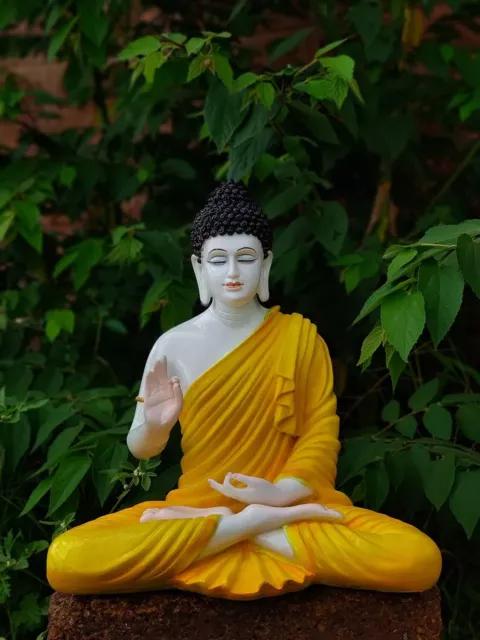 Thai Meditating Buddha Feng Shui Resin Home Decor Statue Office Desk Table 38 CM